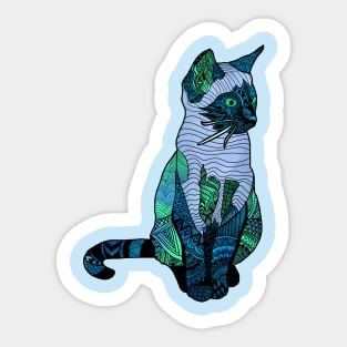 Watercolor Cat Zentangle Sticker